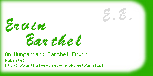 ervin barthel business card